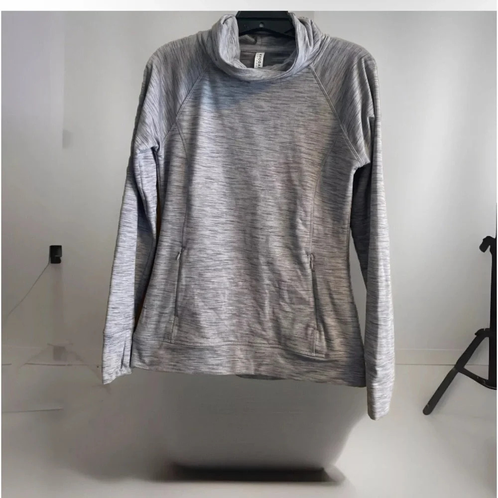 Kyodan Outdoor Womens Size M Gray Fleece Long Sleeve Cowl Neck Pullover